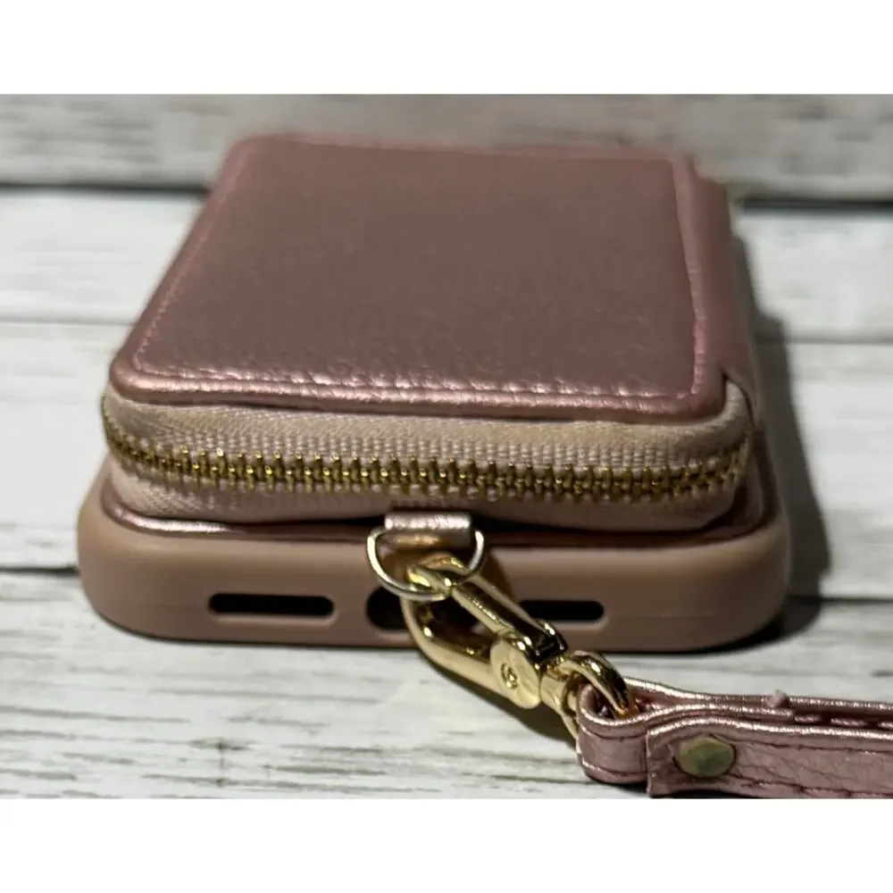 ZVE Rose Gold Wallet Case for iPhone 13 Pro Max